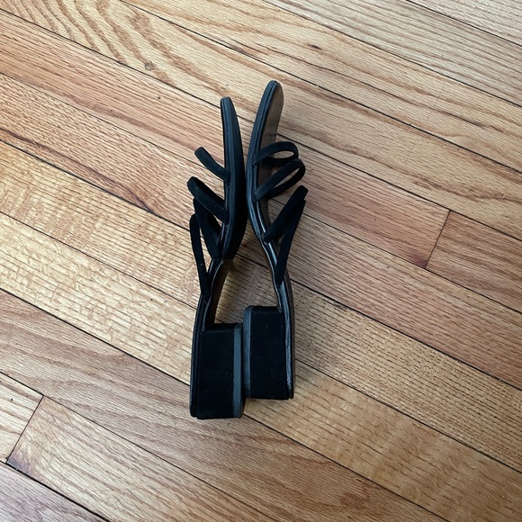 Vintage Y2k Heels Spaghetti Straps Chunky Block 90s-00’s Slip on Square toe rave - Picture 4 of 8